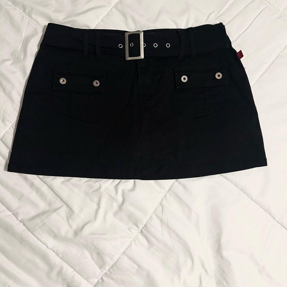 Vintage Y2K Hot Kiss Black Denim Mini Skort
